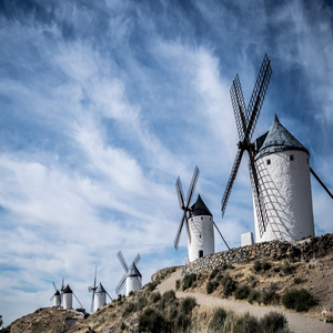Image by javierAlamo titled ’windmills, consuegra, toledo’. Source: Pixabay