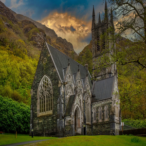 Image by Zotx titled ’church, mountains, landscape’. Source: Pixabay