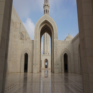 Image by maxos_dim titled ’mosque, entrance, minaret’. Source: Pixabay